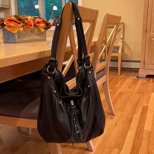 Black leather bag